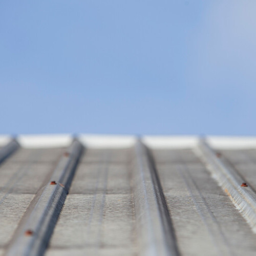 closeup of a metal roof