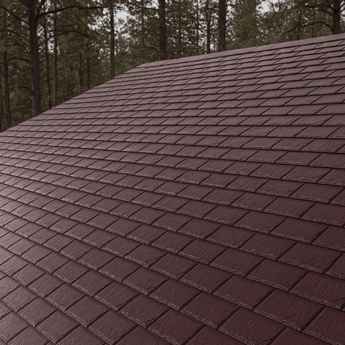 overview of a synthetic slate roof